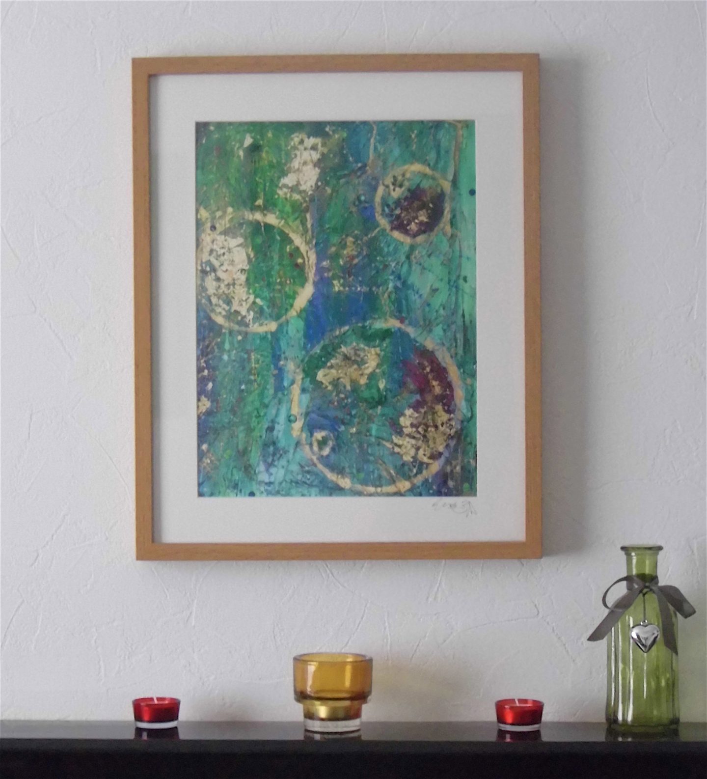 green purple gold abstract limited edition giclee print emerald dunne art