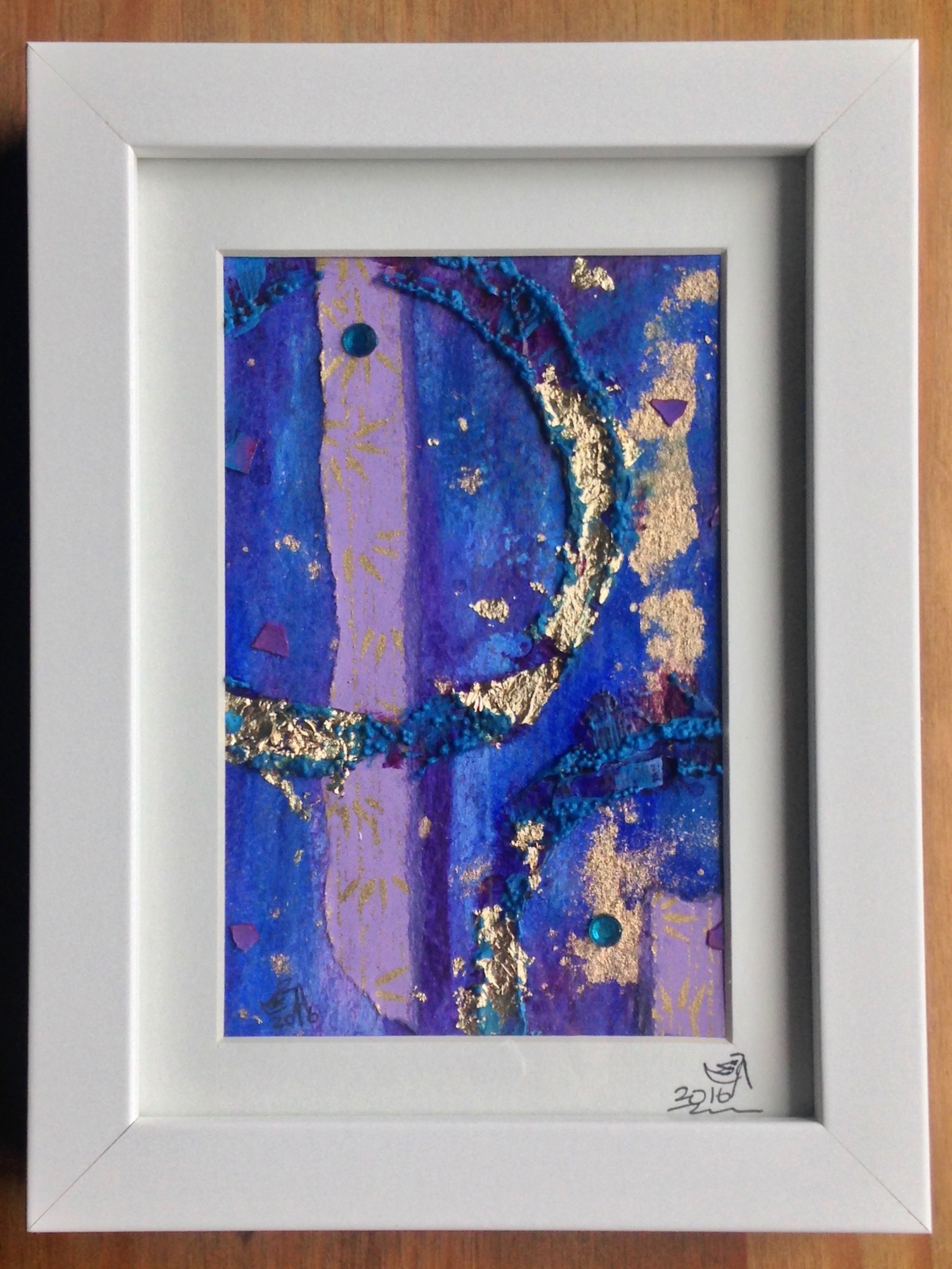 smallbluelilacabstractframed Emerald Dunne Art